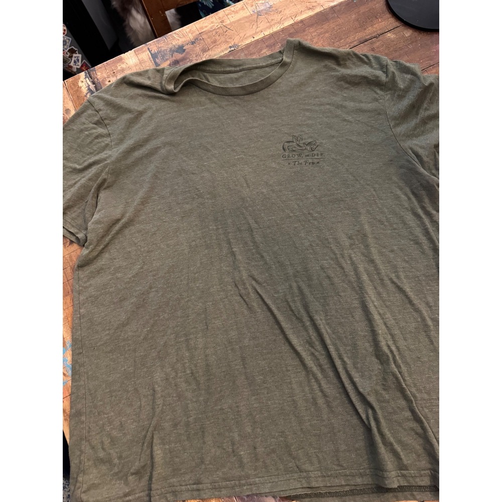 Few Will Hunt Grow or Die The Few Graphic T-Shirt Mens Olive Green Heathered